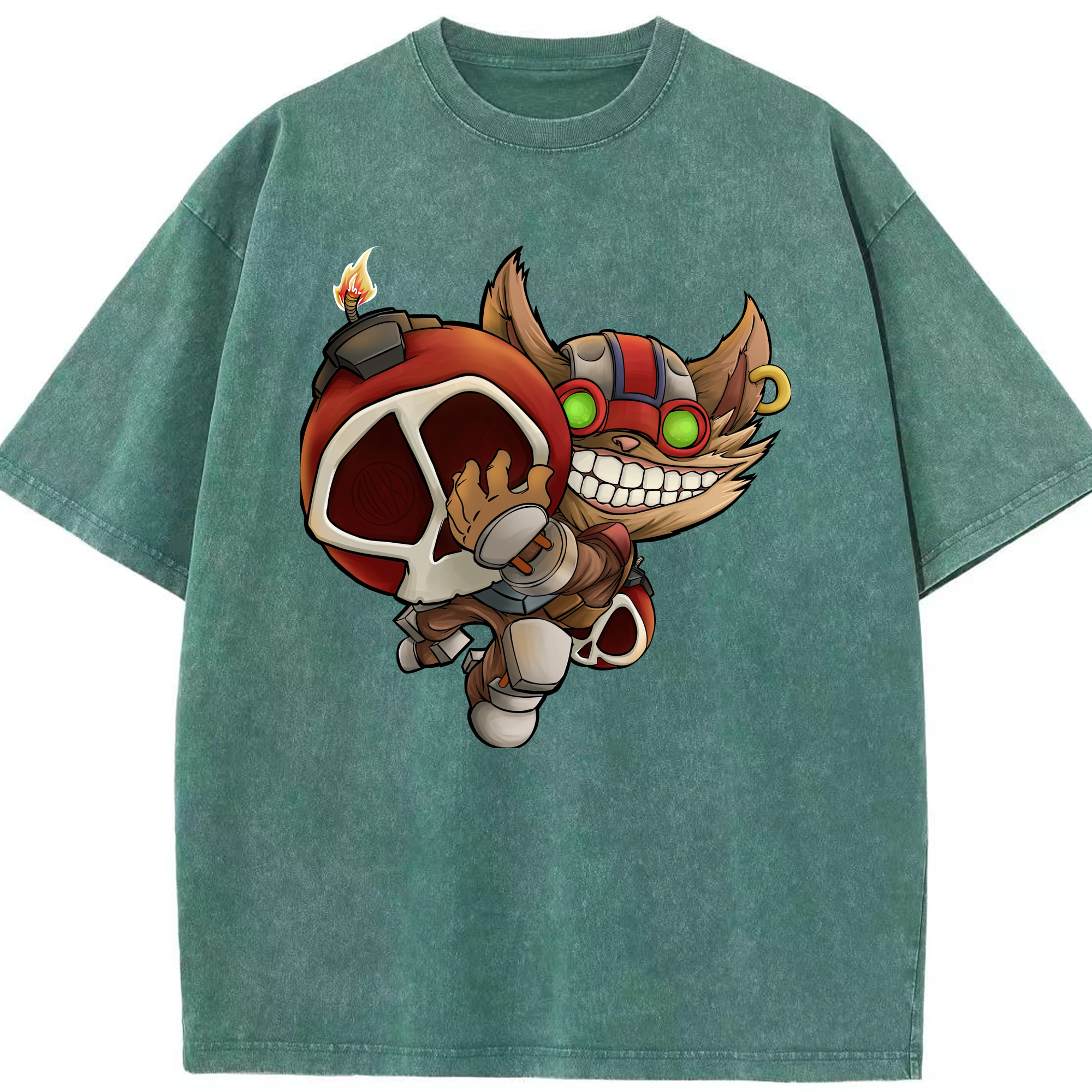 リーグ・オブ・レジェンド League of Legends LOL 綿100% ヴィンテージ風 半袖Tシャツ（フロントプリント）